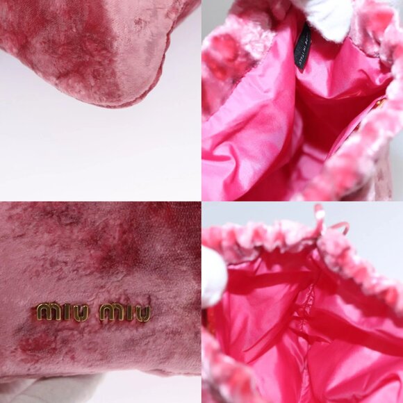 Miu Miu Pouch Velor Pink Auth 113113V - Picture 16 of 16